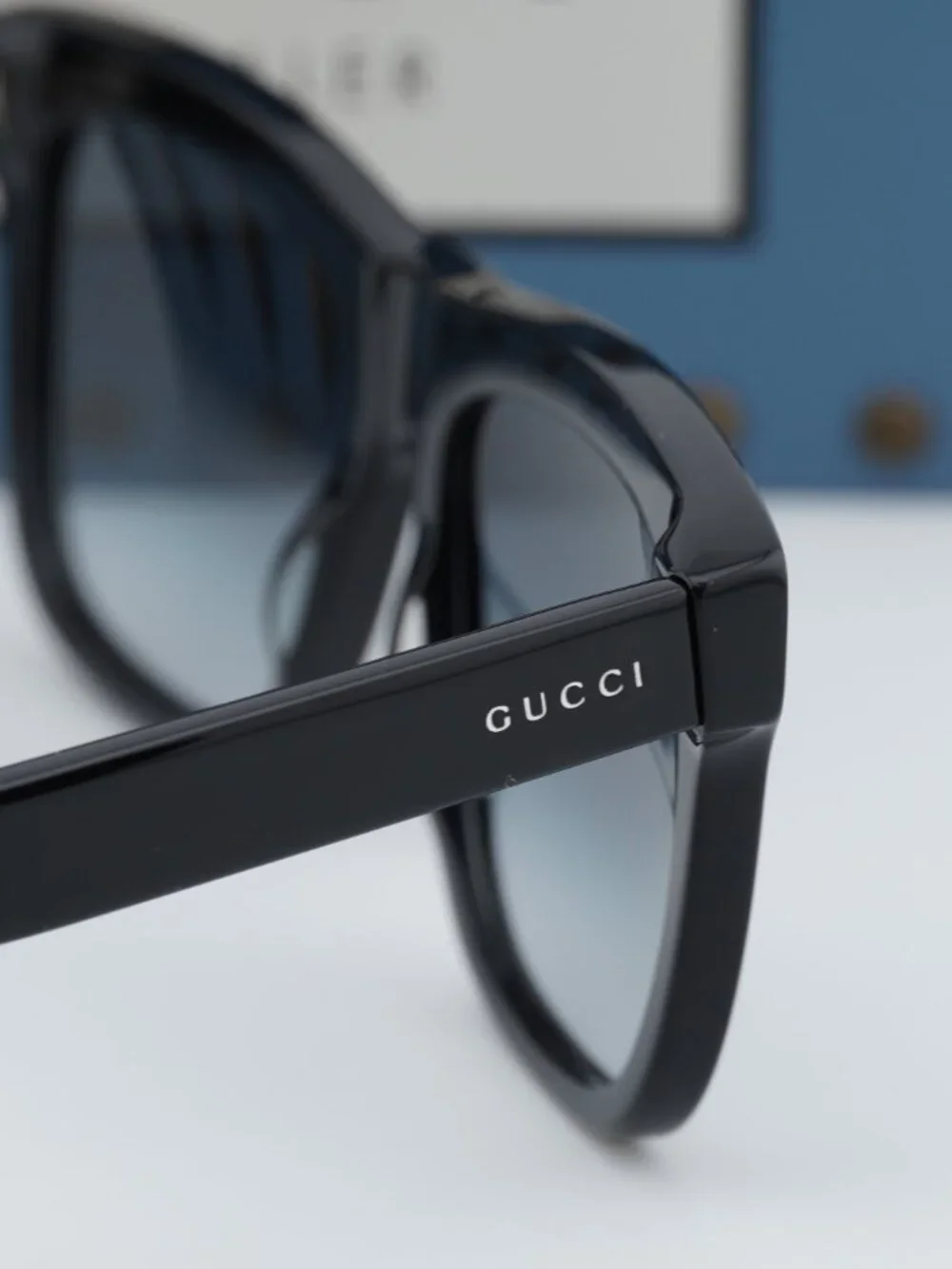 Gucci GG0158SN 001 Square Sunglasses - Black/Grey - Picture 4 of 11